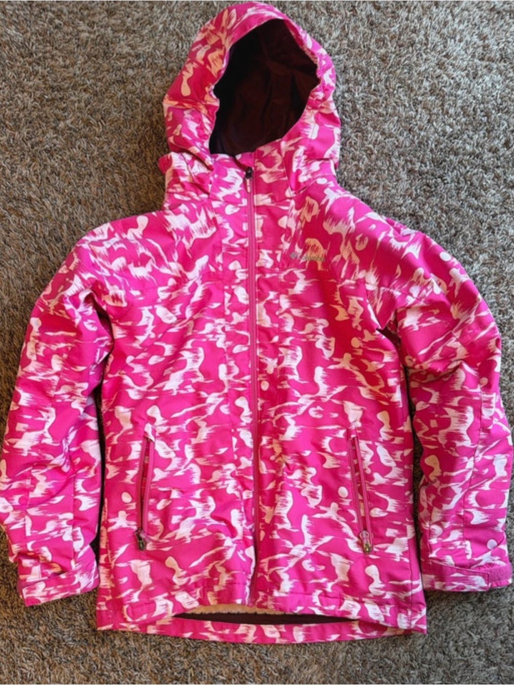 Girls' Columbia Pink Hooded Winter/Snow Jacket